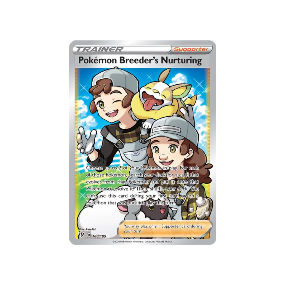 pokemon breeder card 73/73 Full Art Holo Ultra Rare Pokemon Perfect for collectors and enthusiasts. Full Art Pokmon Breeder 73/73
