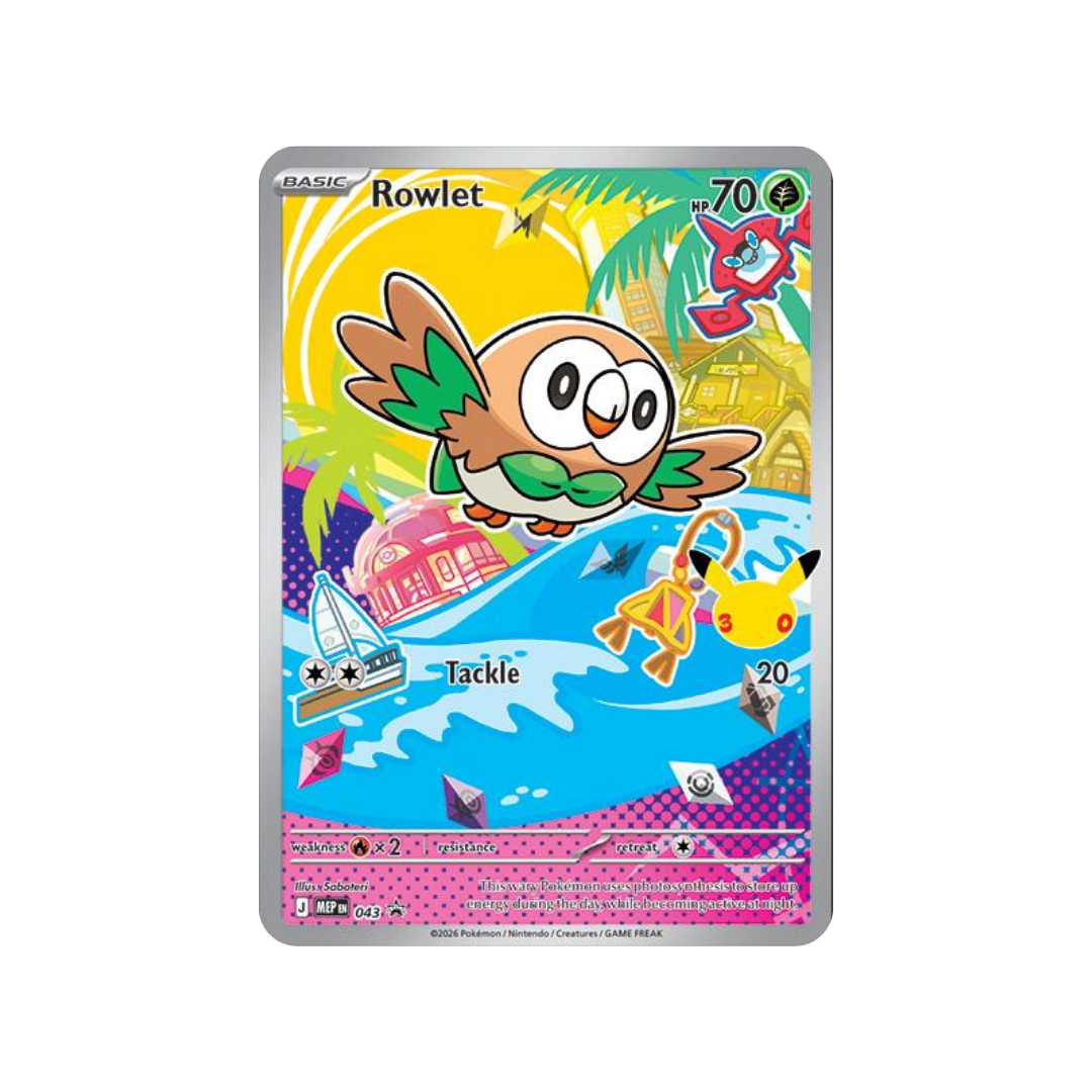 Rowlet No. 43 First Partner Promo English Pokémon TCG Single Near Mint