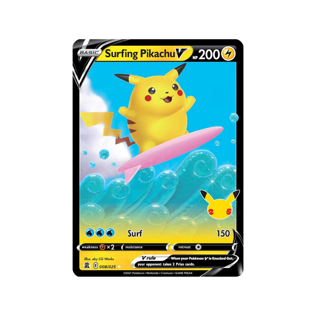 Surfing Pikachu V 008/025 Pokémon 25th Anniversary Celebrations
