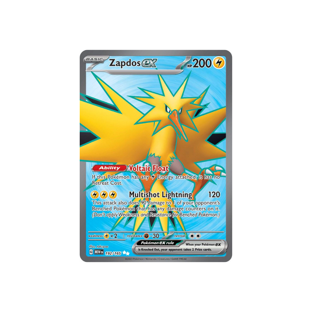 Zapdos EX MEW 192/165 - kit TCG